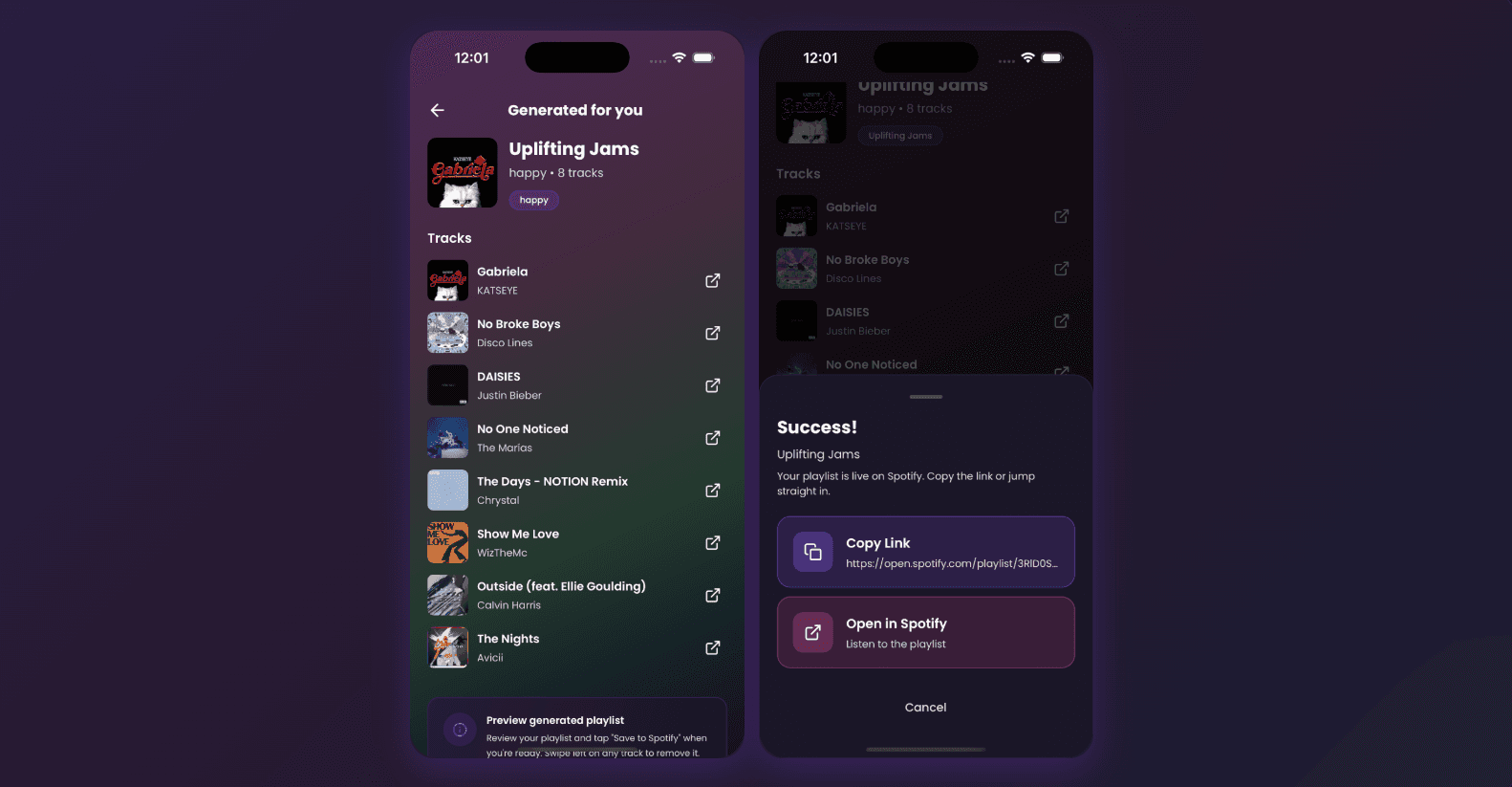 Vybra landing page for the mood-based music companion app